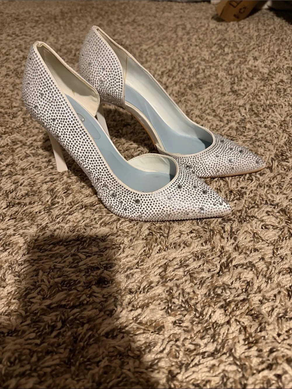 Mix No. 6 White Crystal Embellished Pointed-Toe Pumps